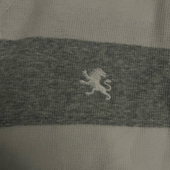 Express Men's Gray and White Striped Shirt . - Picture 3 of 13